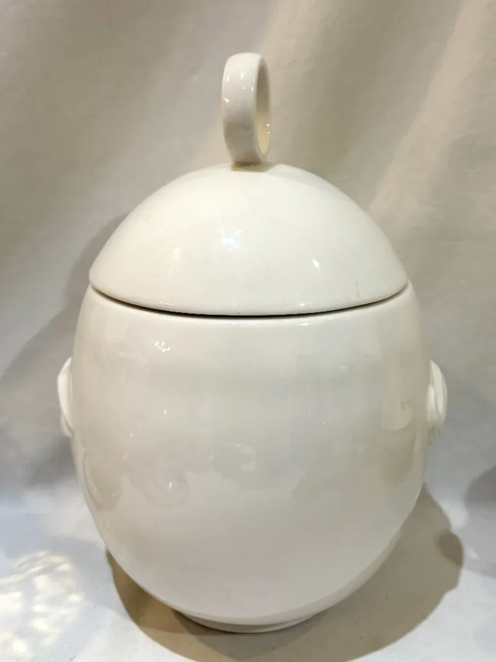Jonathan Adler Mr & Mrs Muse White Porcelain Lidded Canister Cookie Jar
